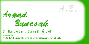 arpad buncsak business card