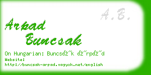 arpad buncsak business card
